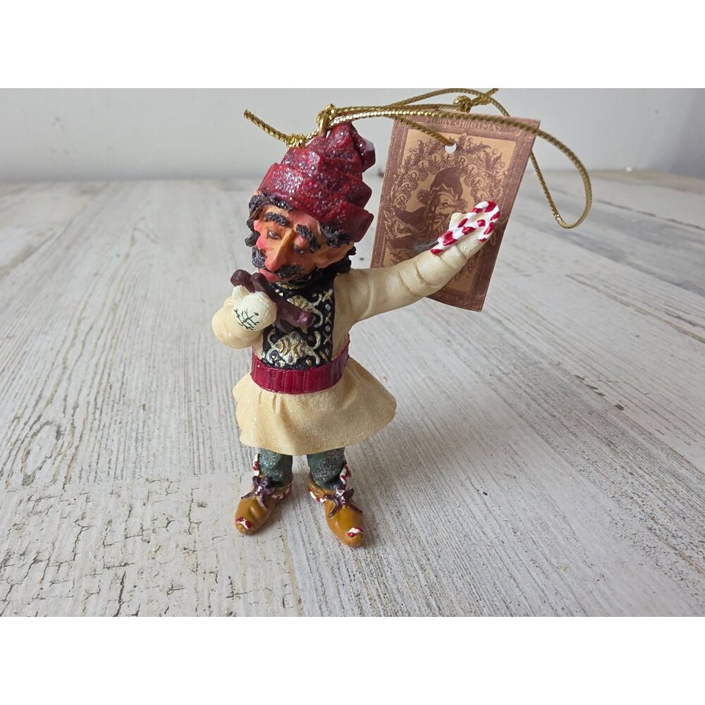 Drolleries d henderson elf candy cane cookie ornament as is Xmas tree demdaco